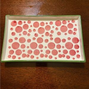 ❤️💚 Viva by Vietri Mistletoe Bubble Rectangular Tray (10″ × 6″)